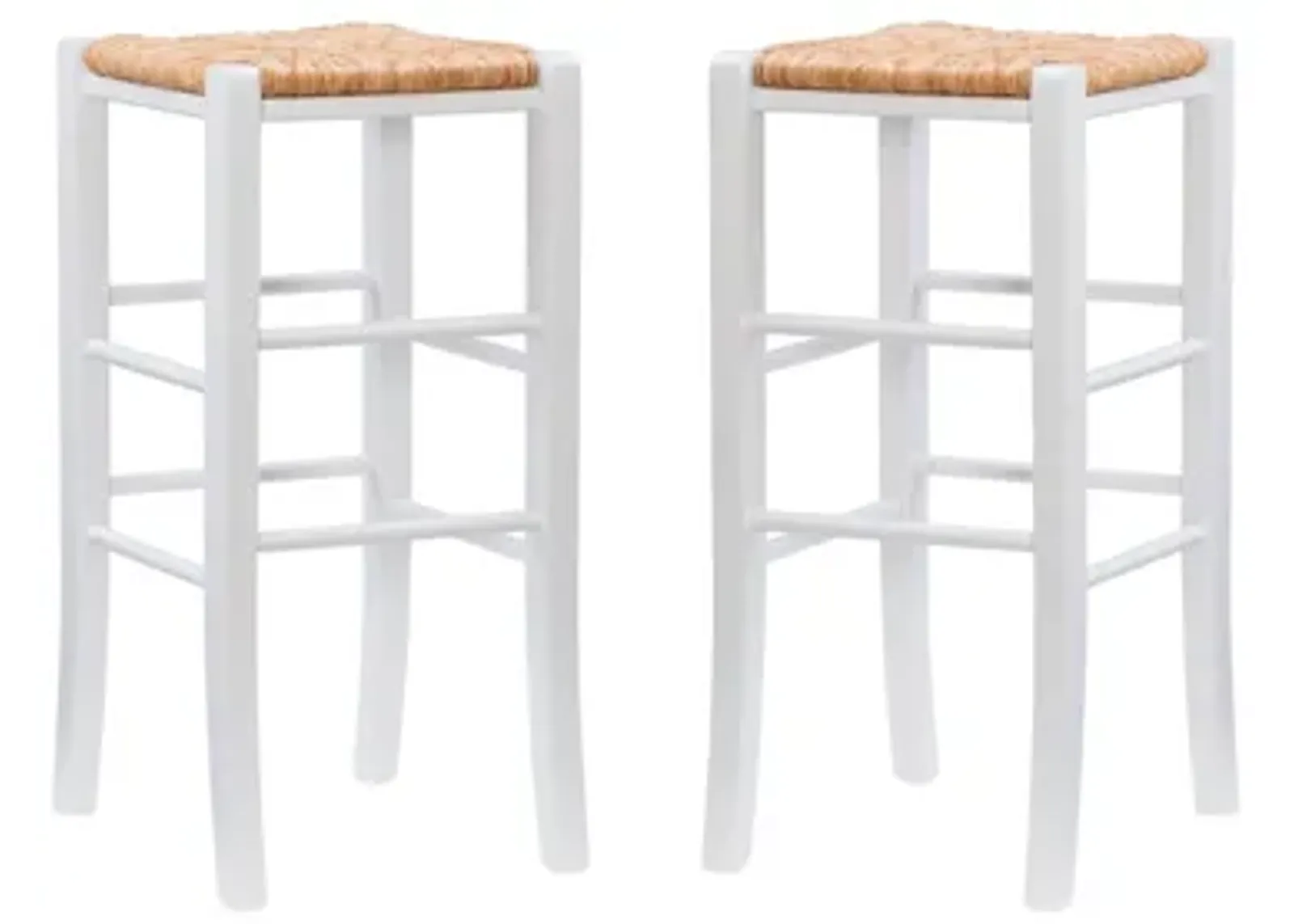 Venezia White Backless Bar Stool, Set of 2