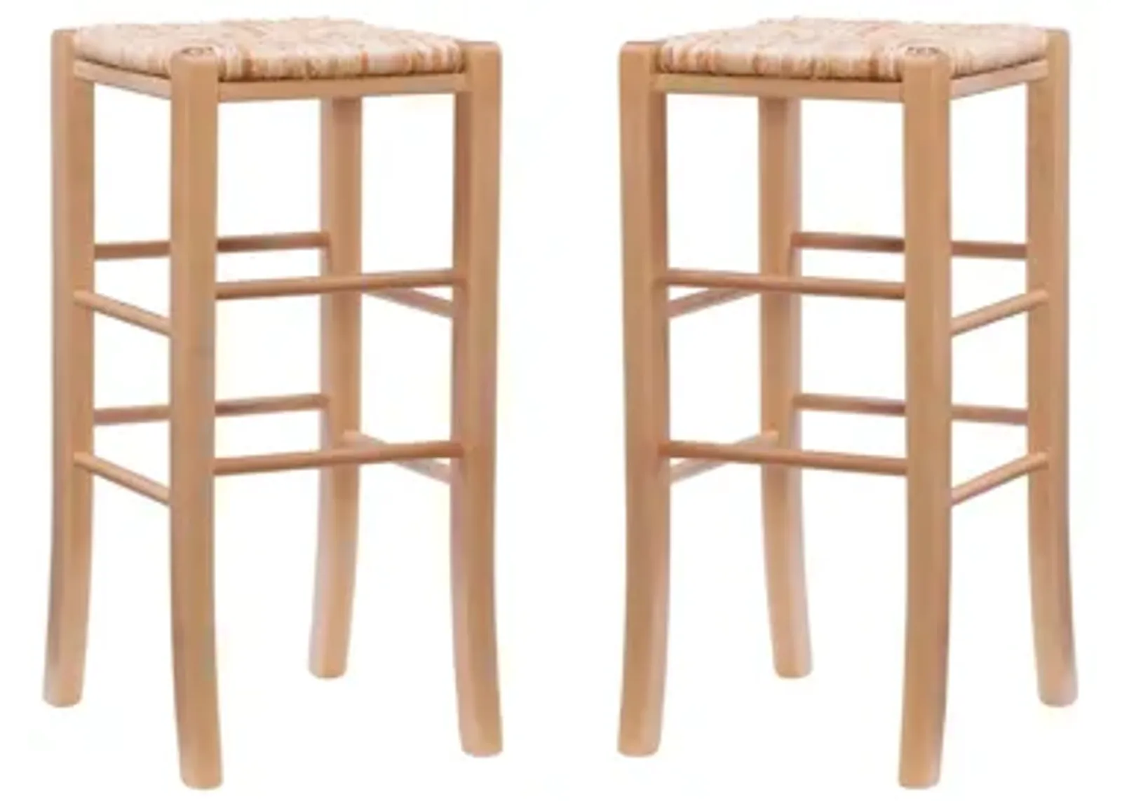 Venezia Natural Backless Bar Stool, Set of 2