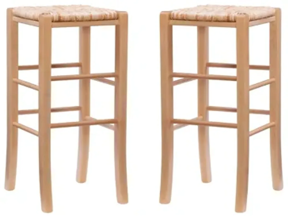 Venezia Natural Backless Bar Stool, Set of 2