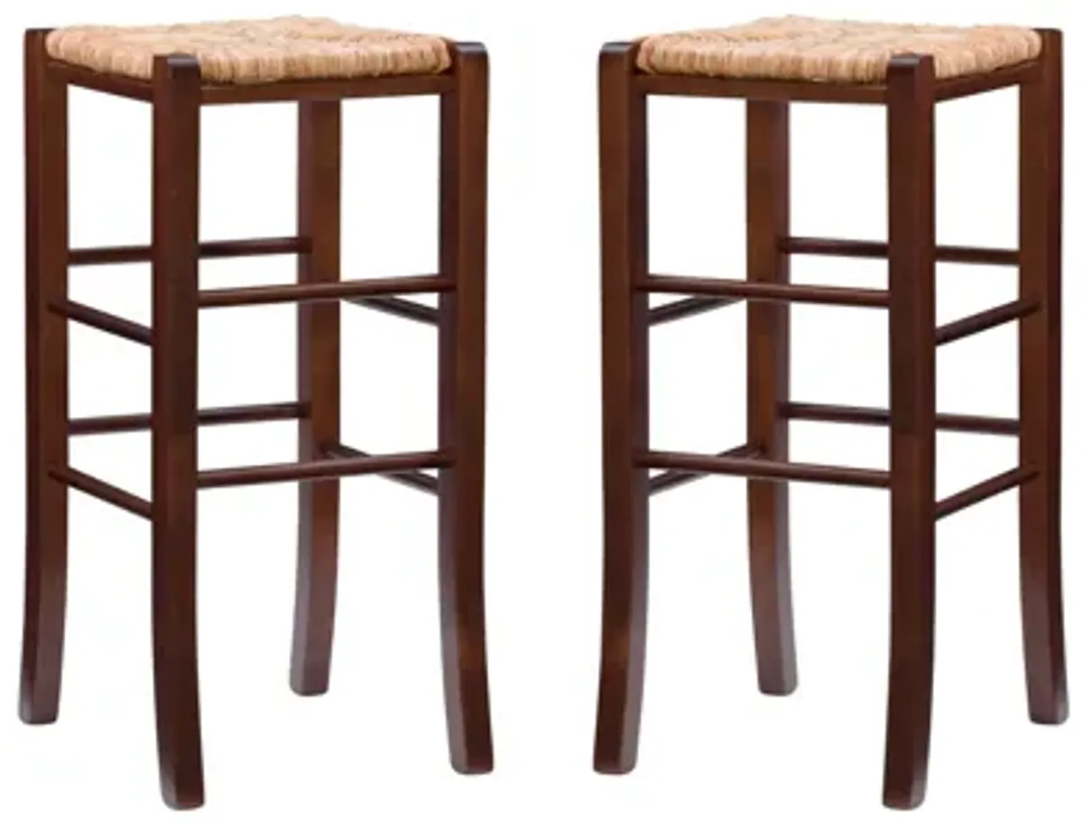 Venezia Dark Walnut Backless Bar Stool, Set of 2