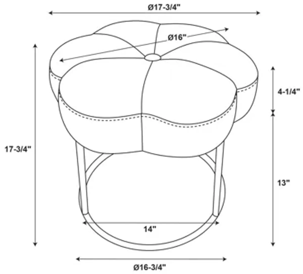 Flower White Vanity Stool