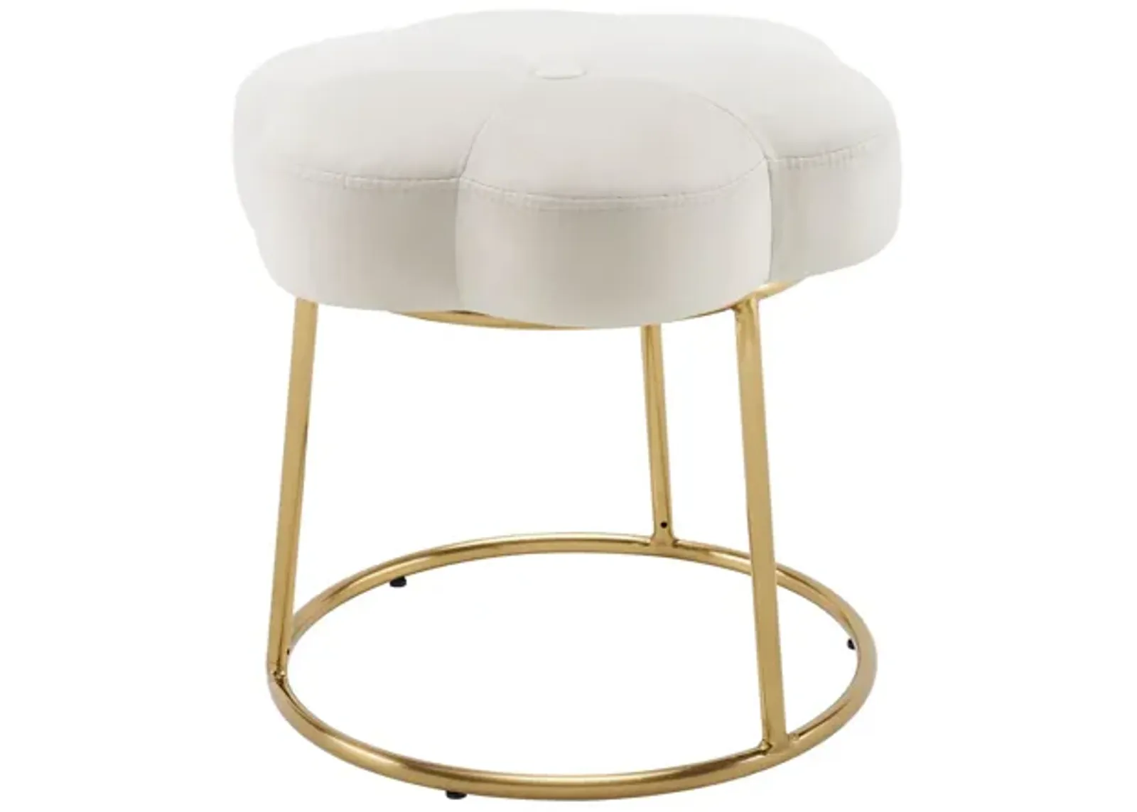 Flower White Vanity Stool