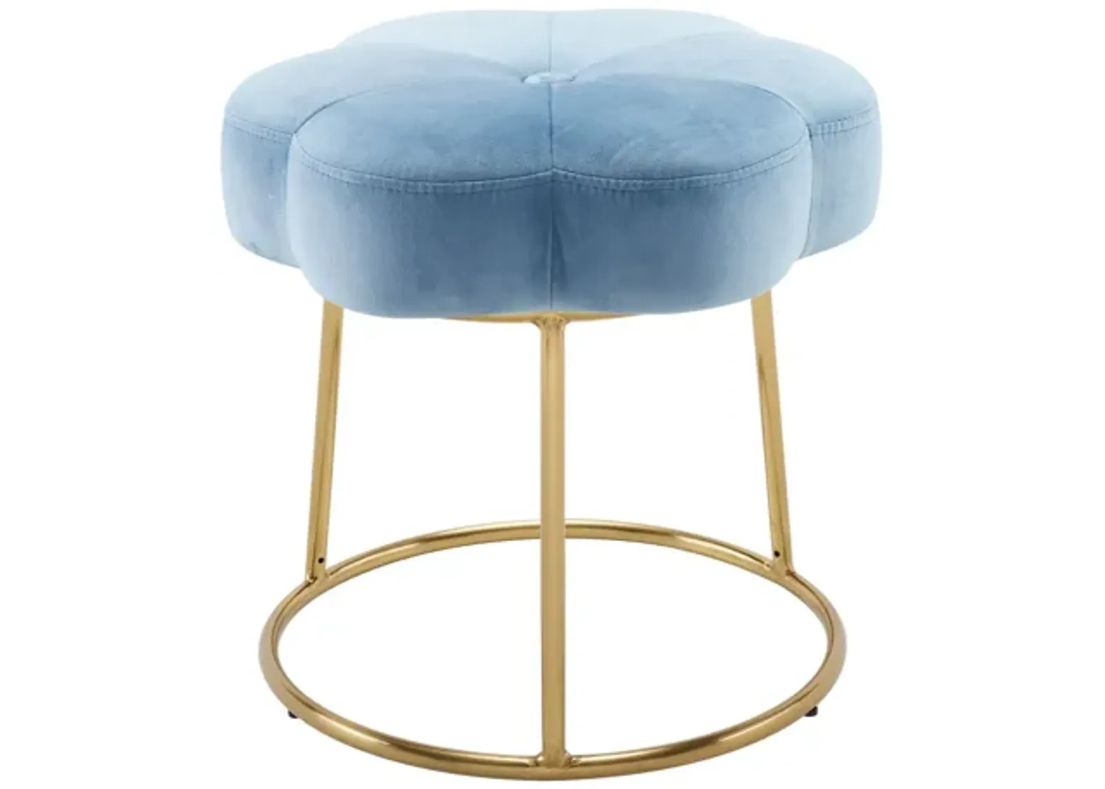 Flower Blue Vanity Stool