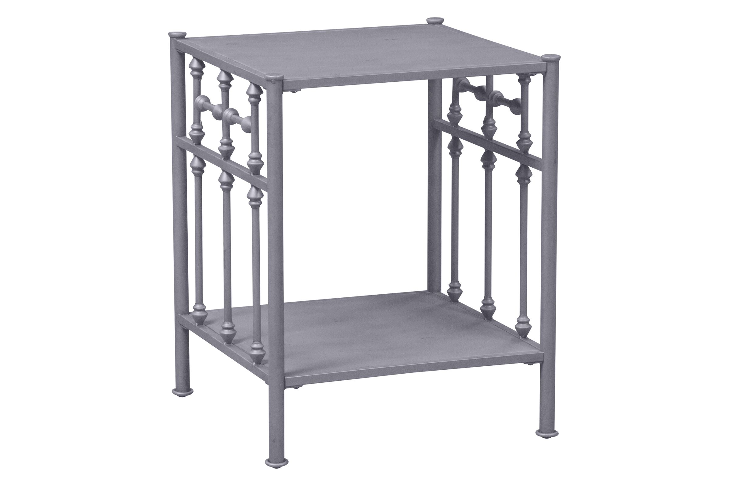 Vintage Grey Metal Nightstand