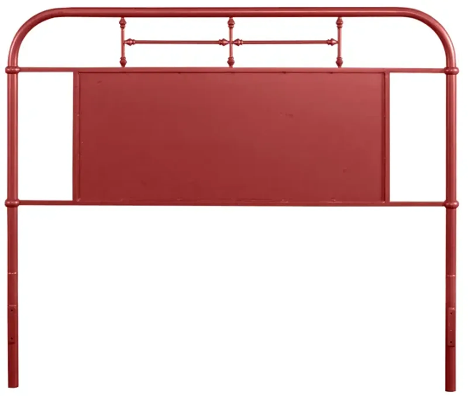 Vintage King Red Metal Headboard