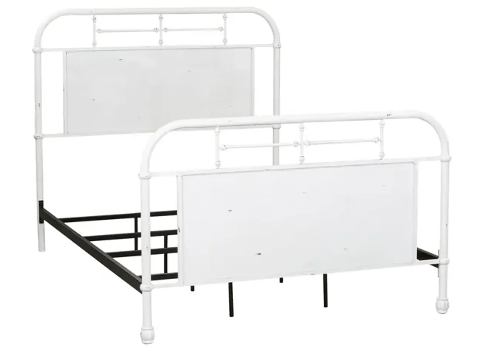 King Metal Headboard Vintage White