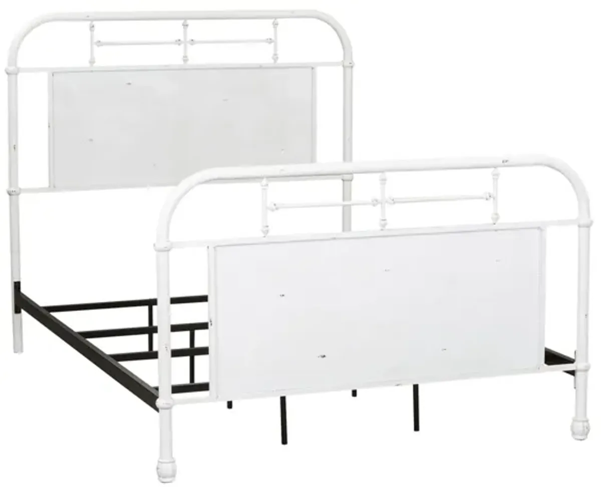 King Metal Headboard Vintage White