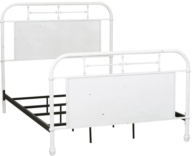 King Metal Headboard Vintage White