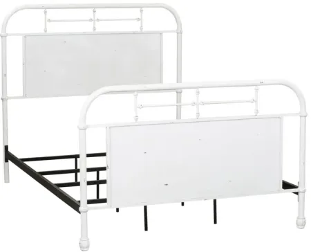 Queen Metal Bed Vintage White