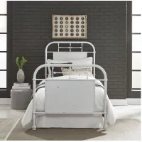Vintage Twin White Metal Bed