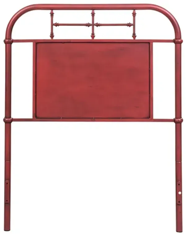 Vintage Twin Red Metal Headboard