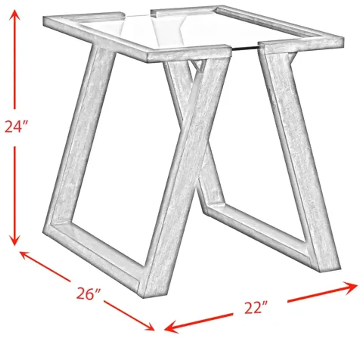 Glass and Wood End Table