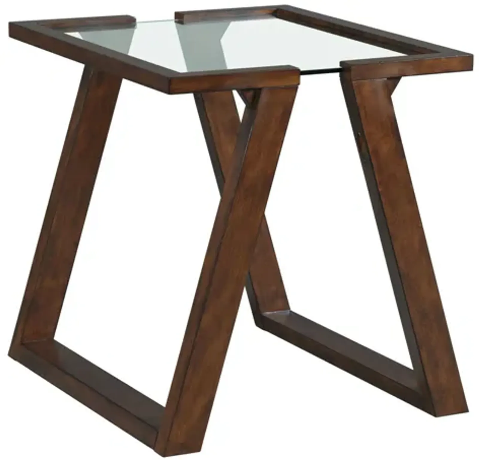 Glass and Wood End Table