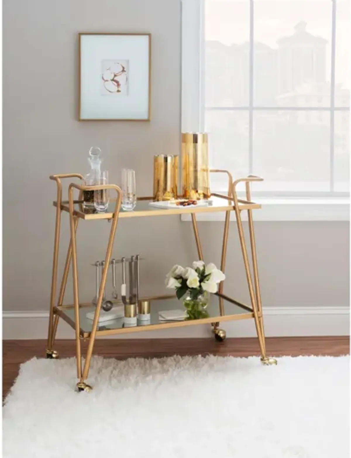 Ellie Gold Bar Cart