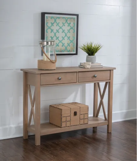 Dover Driftwood Console Table 2 Drawers