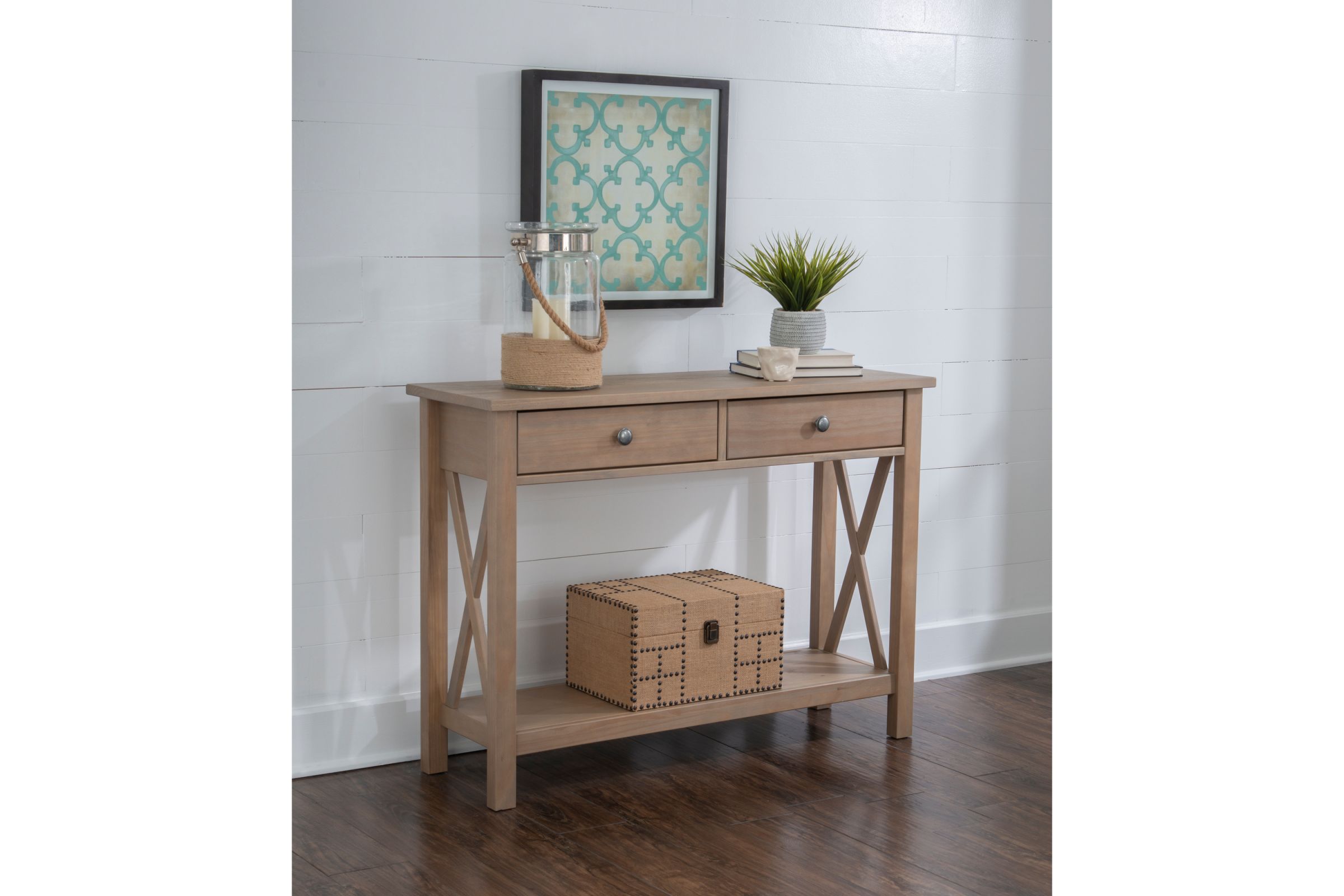 Dover Driftwood Console Table 2 Drawers