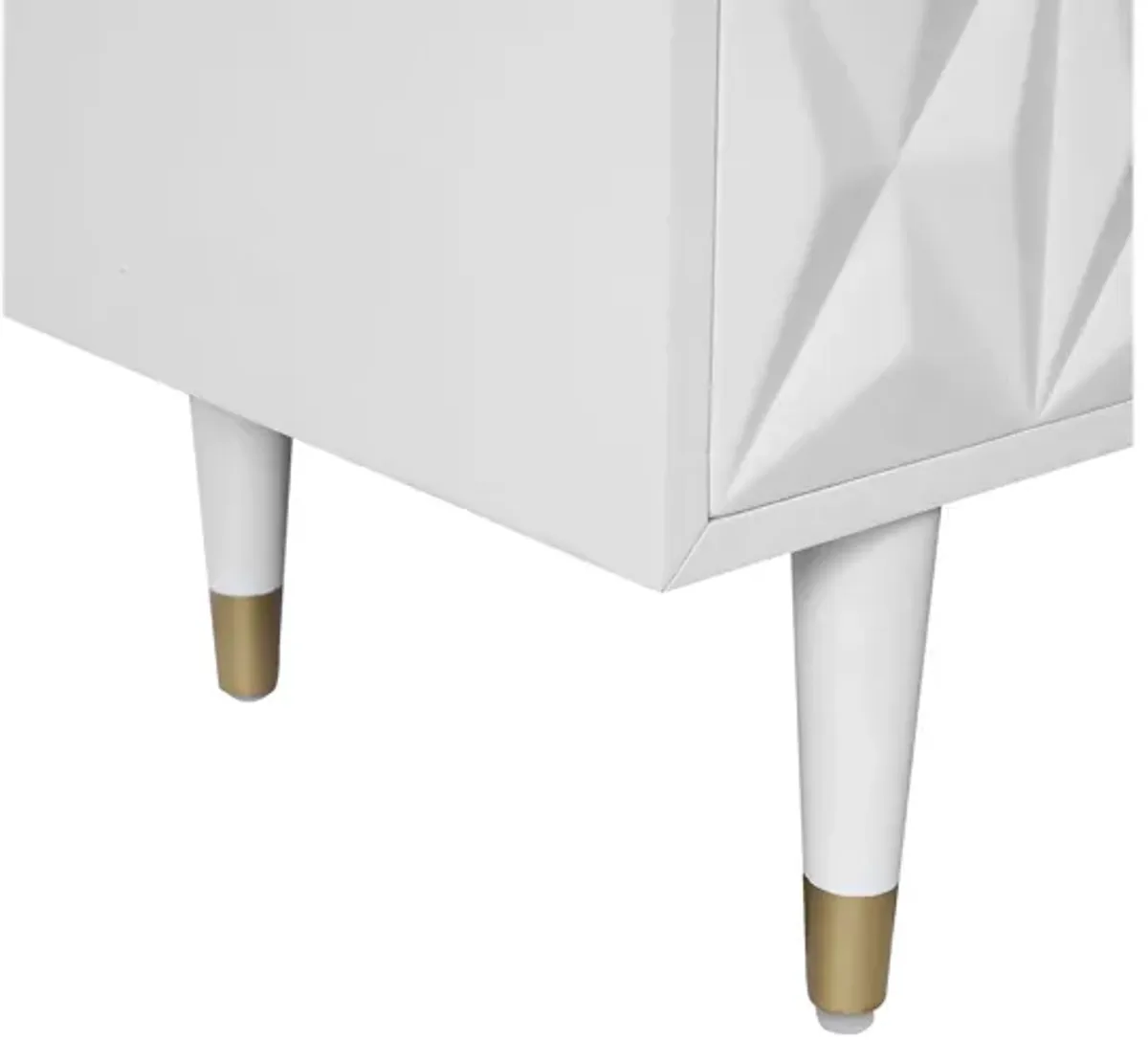 Geo White Nightstand