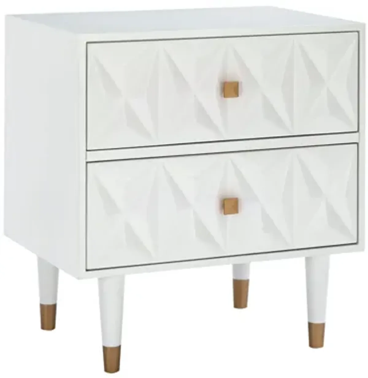 Geo White Nightstand