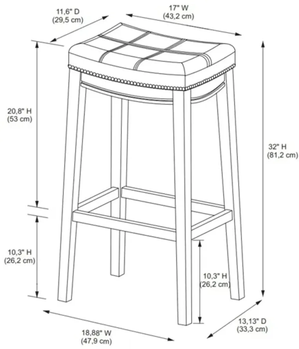 Claridge Black Counter Stool