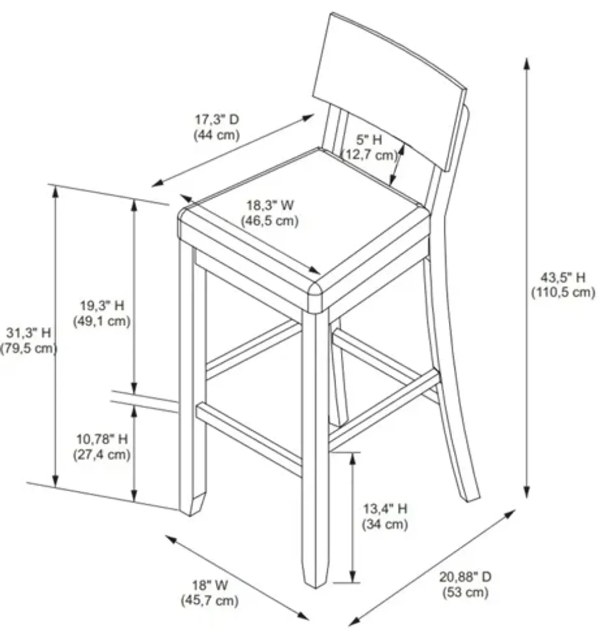 Jordan Grey Wash Bar Stool