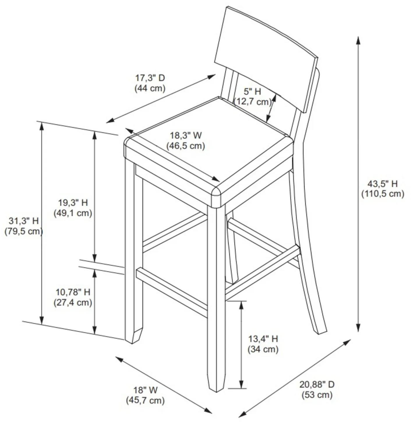 Jordan Grey Wash Bar Stool