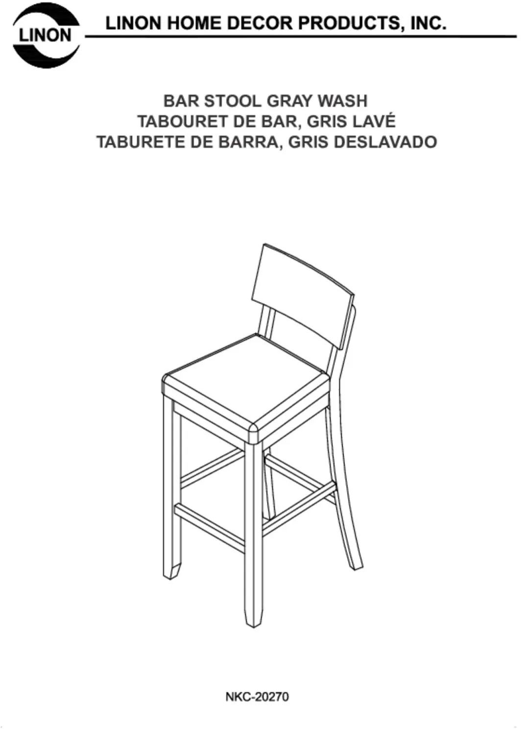 Jordan Grey Wash Bar Stool