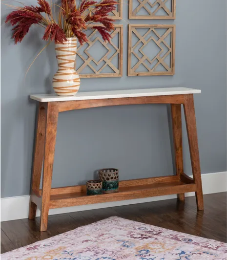 Quincey Marble & Wood Console