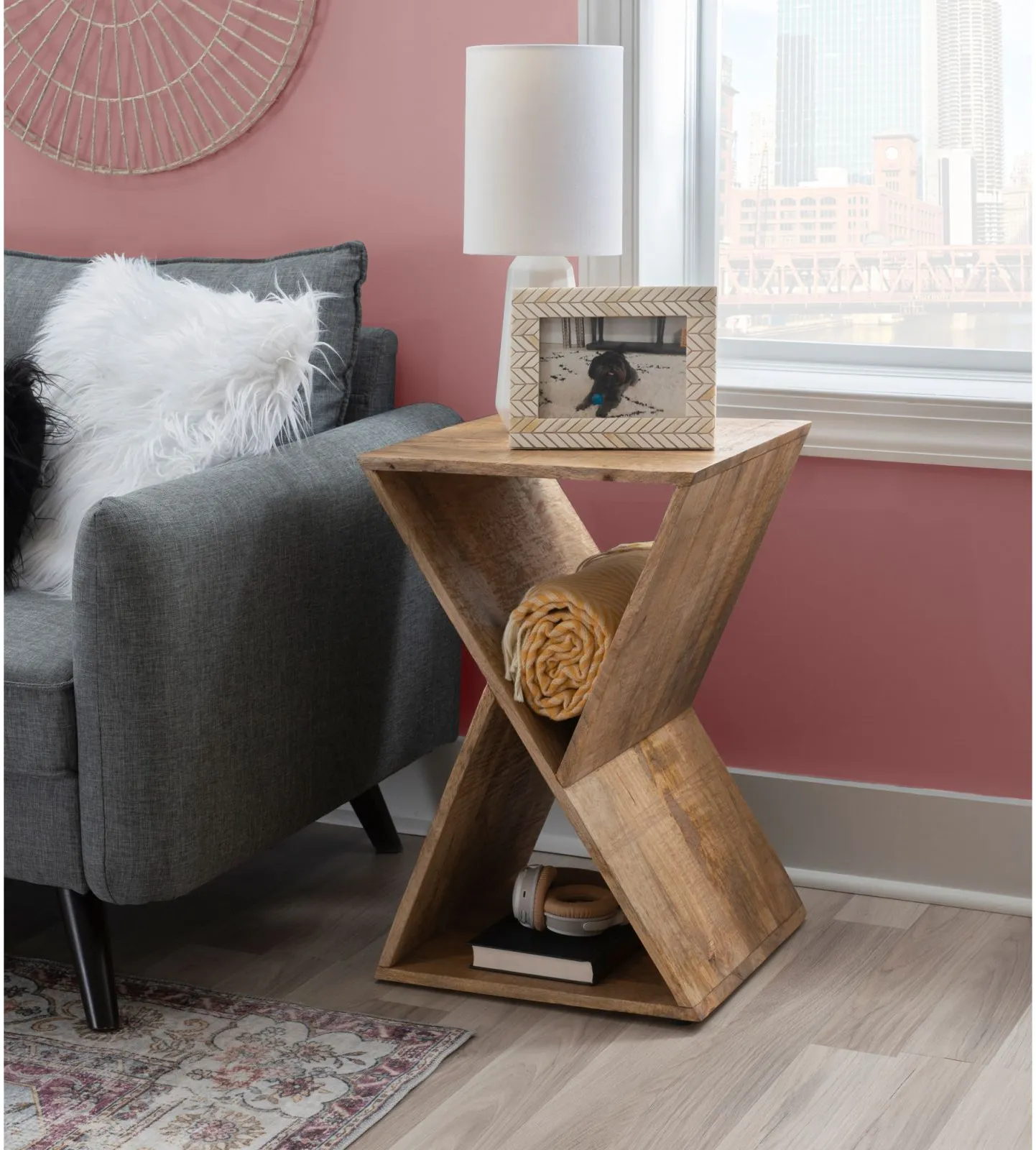 Titus Natural Triangle Side Table
