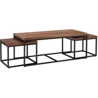 Eden Black Cocktail Table with Nesting End Tables