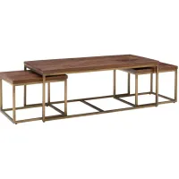 Eden Gold Cocktail Table with Nesting End Tables