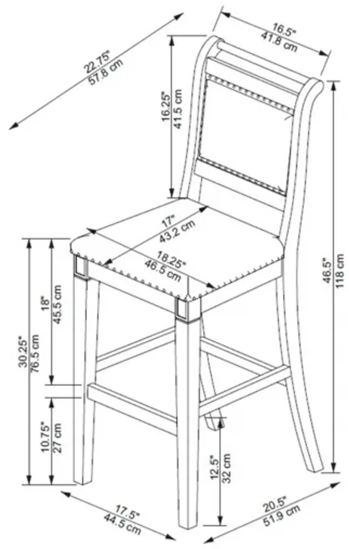 Emerson Grey Bar Stool