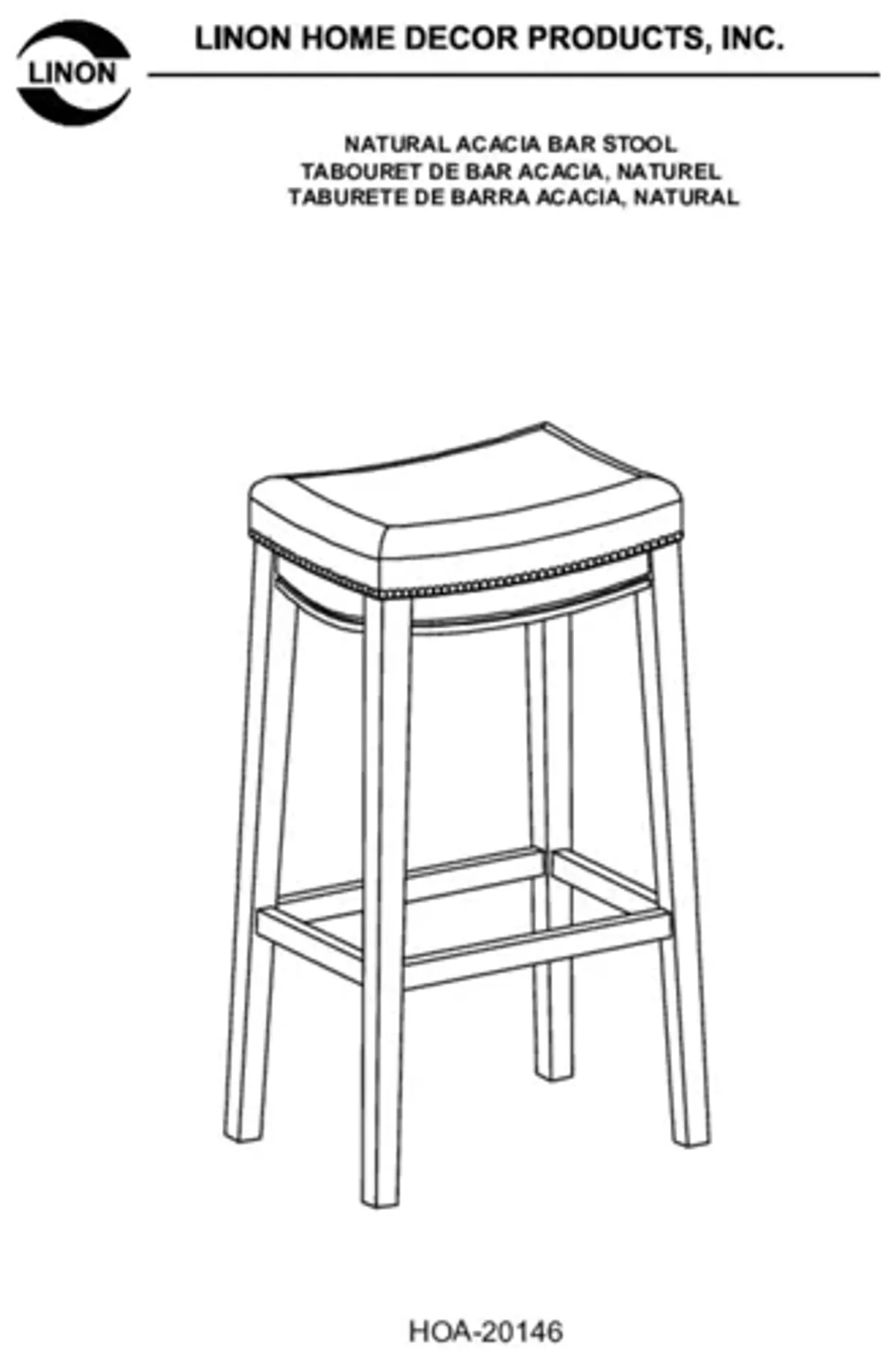 Claridge Natural Wood Bar Stool