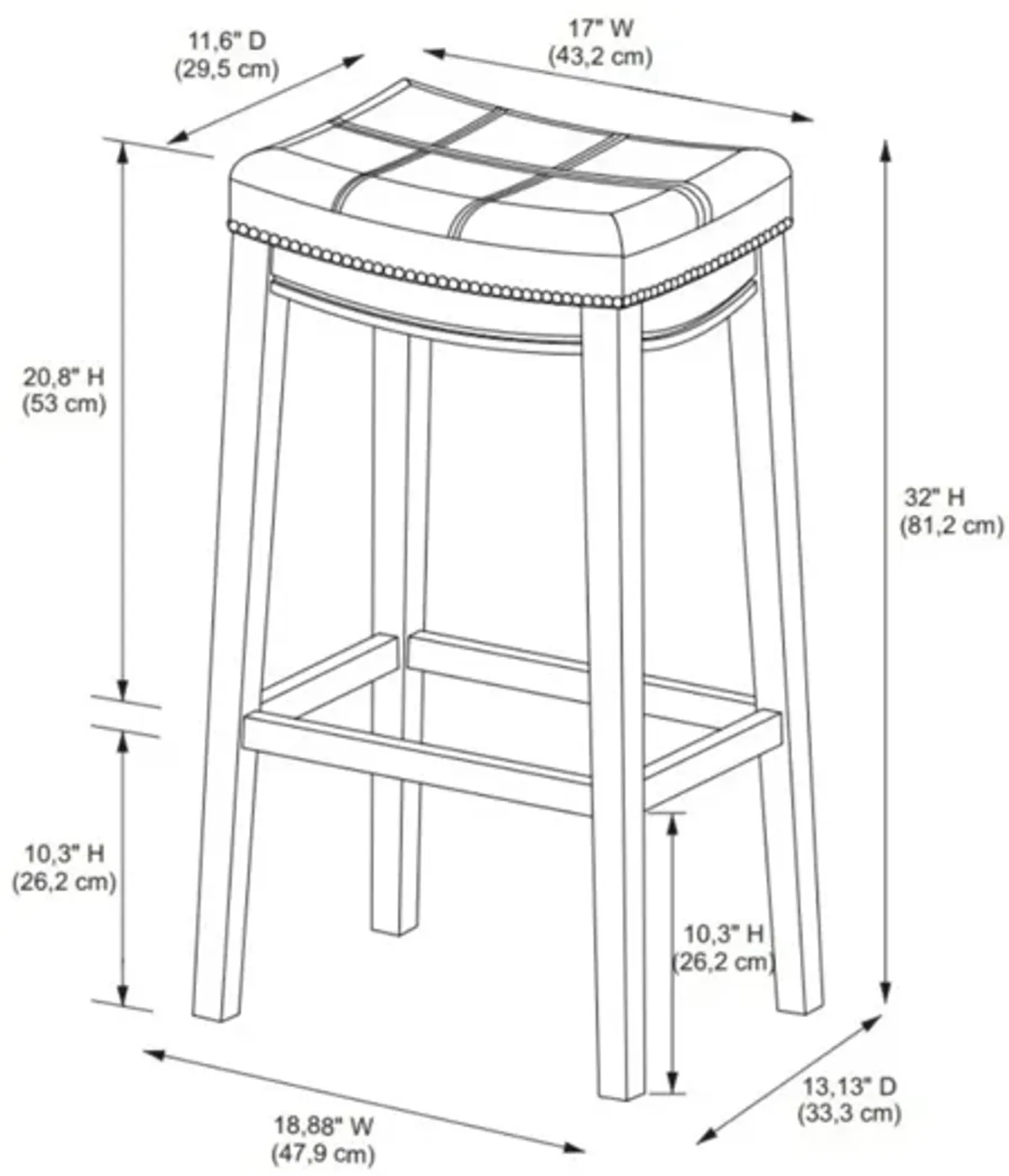 Claridge Natural Wood Bar Stool