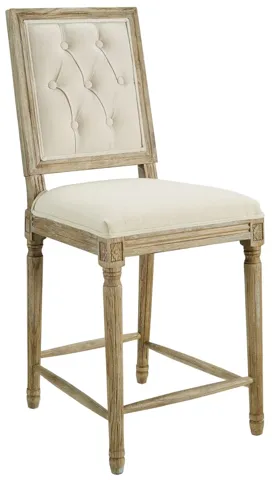 Shiraz Linen Square Back Counter Stool