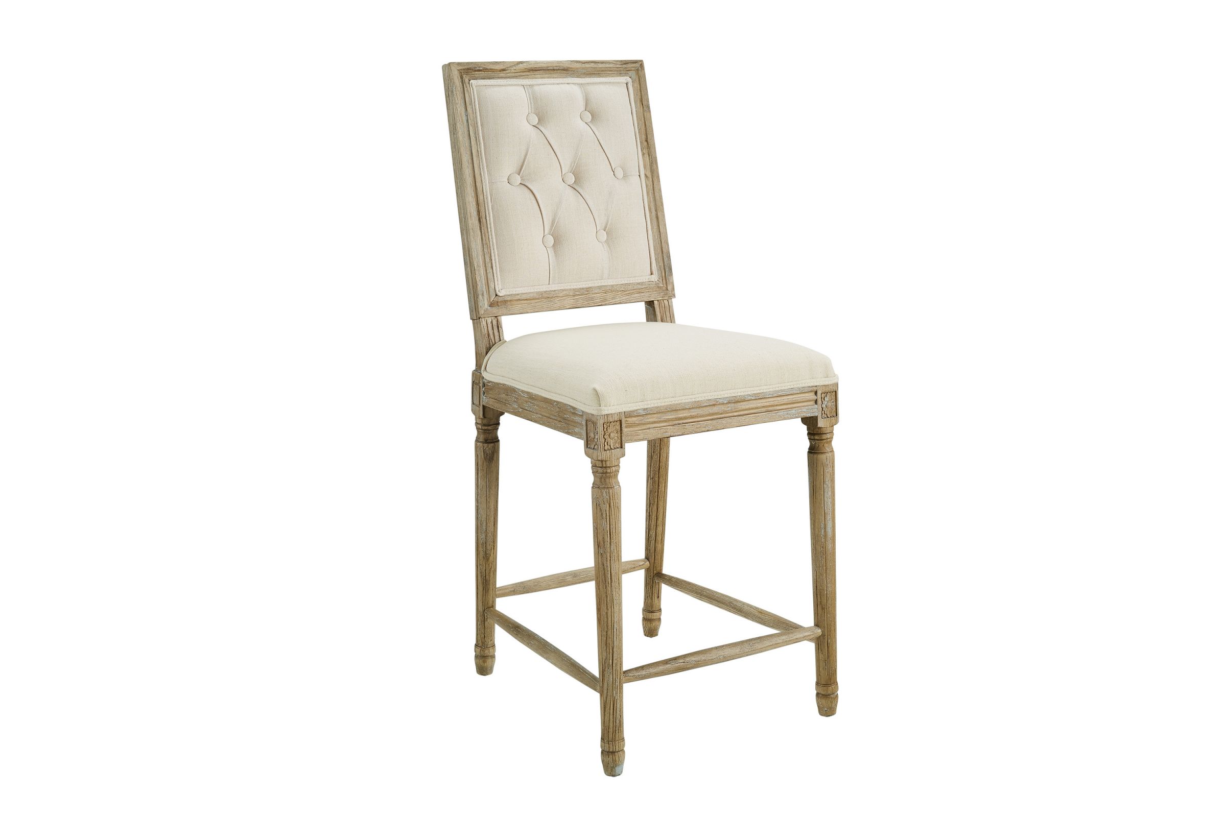 Shiraz Linen Square Back Counter Stool
