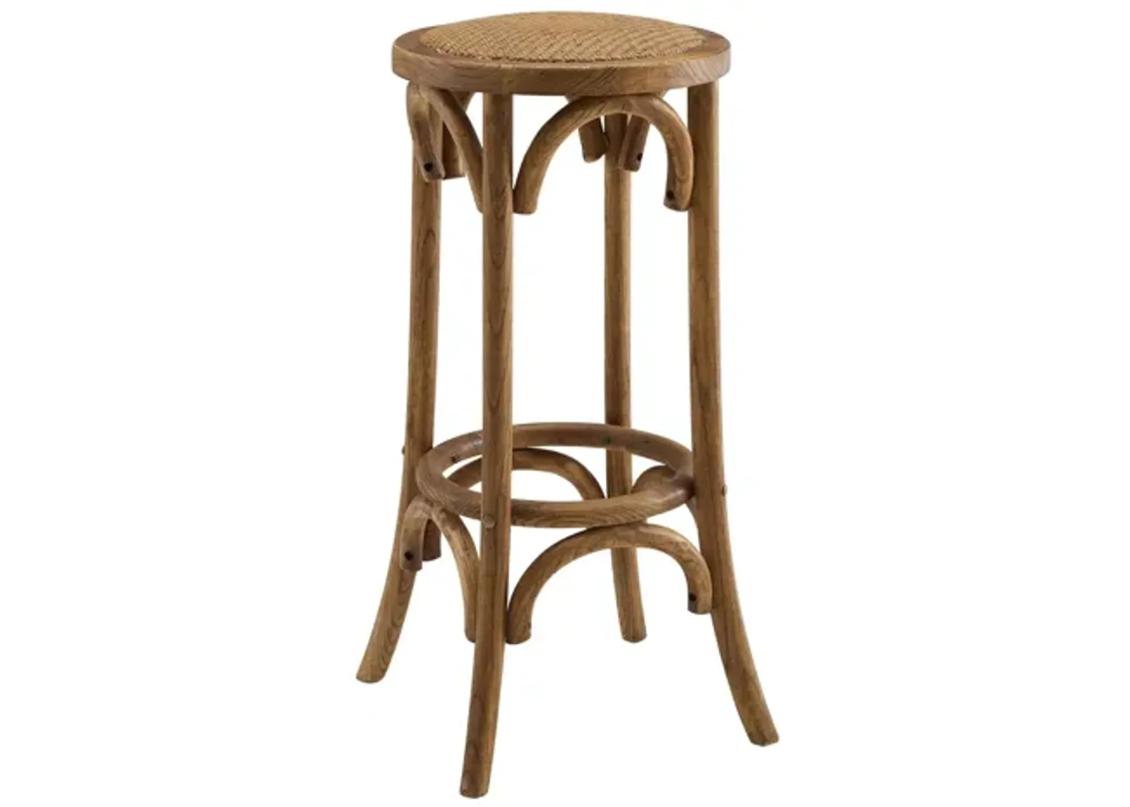 Hyde Walnut Barstool Rattan Seat