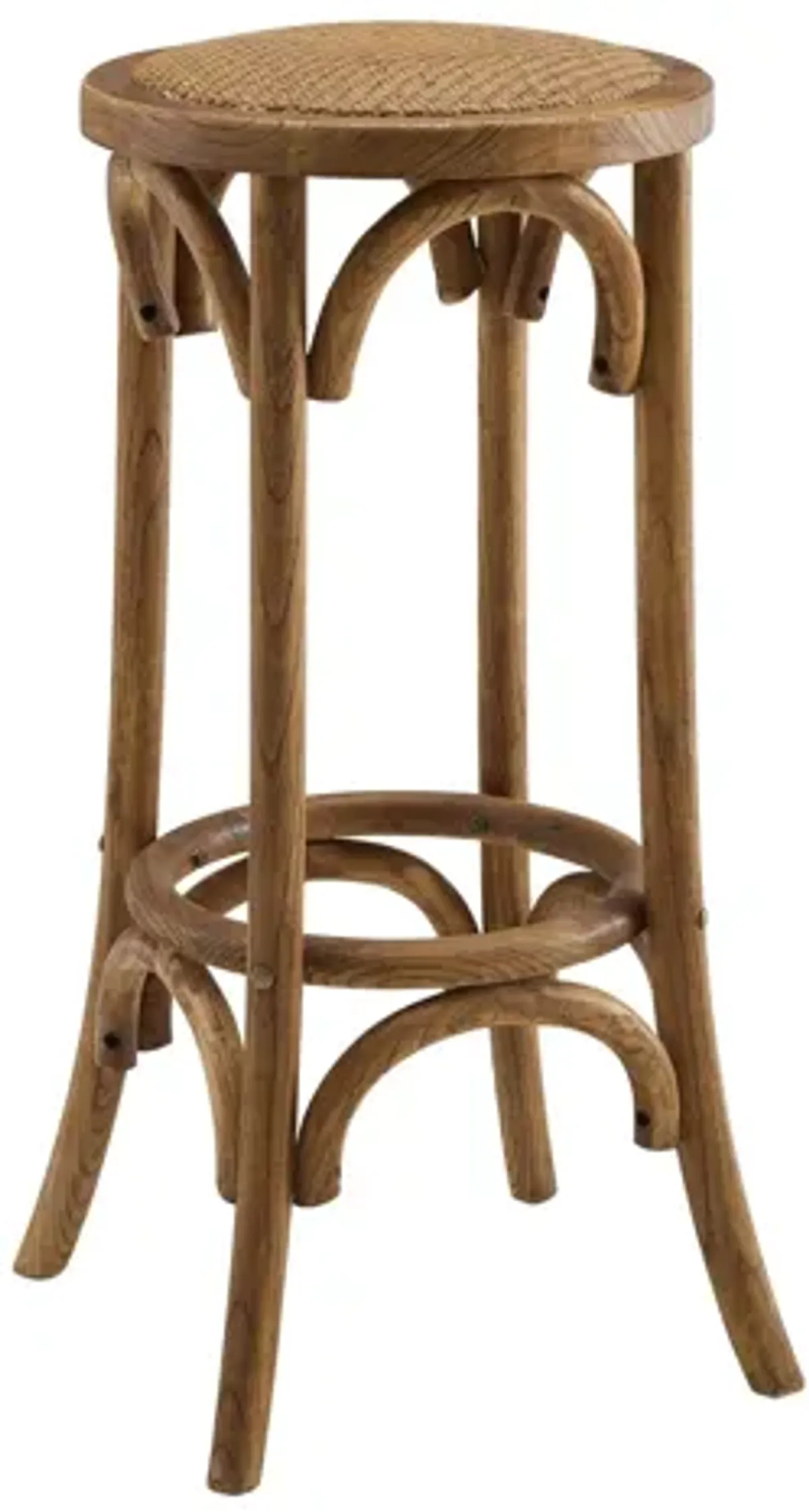 Hyde Walnut Barstool Rattan Seat