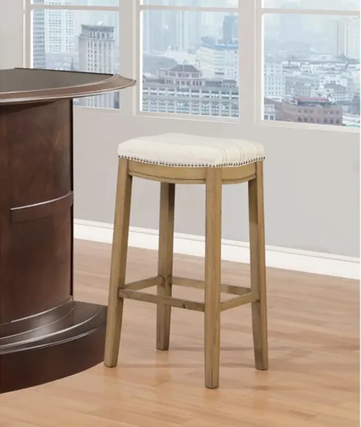 Claridge Linen Striped Barstool