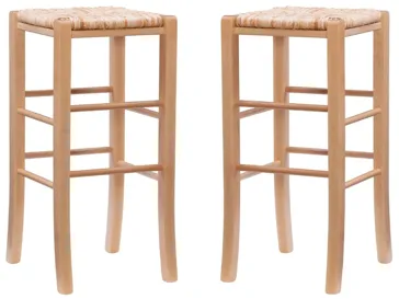 Venezia Natural Bar Stool, Set of 2