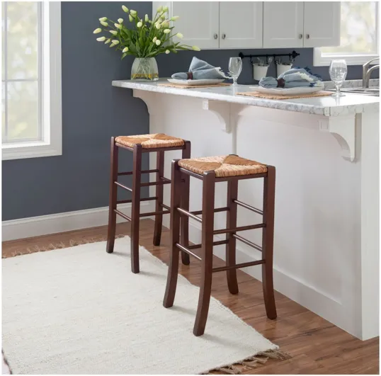 Venezia Dark Walnut Bar Stool, Set of 2