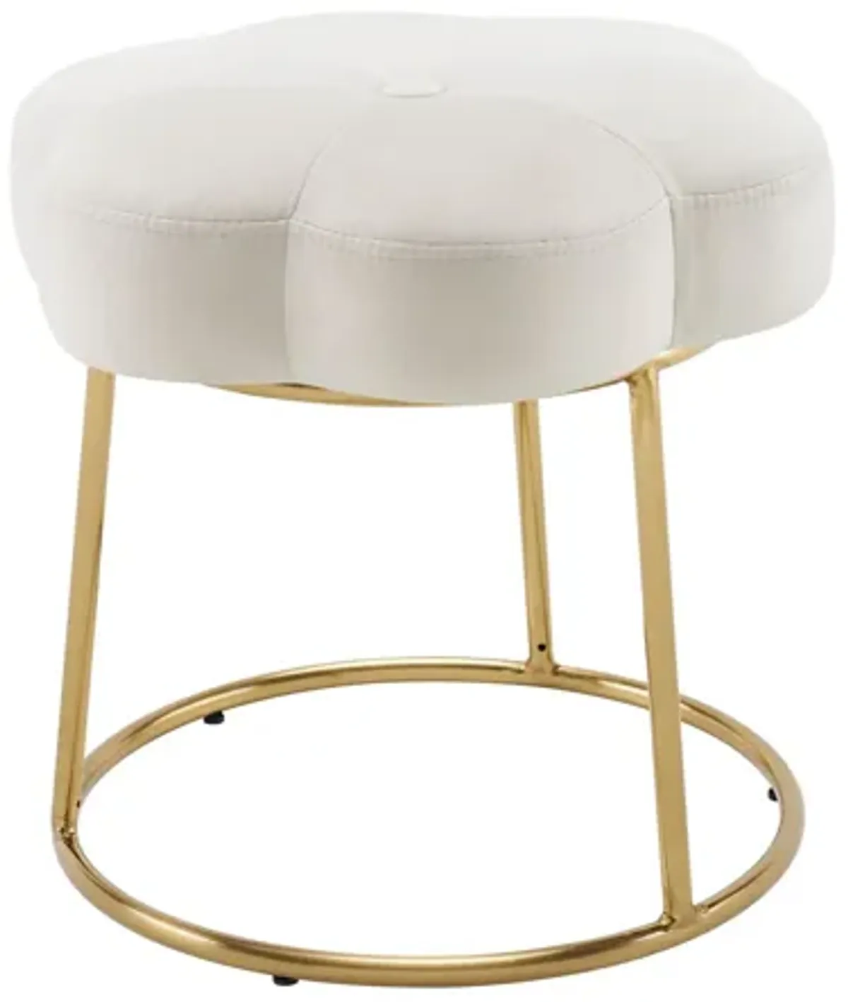 Flower White Vanity Stool