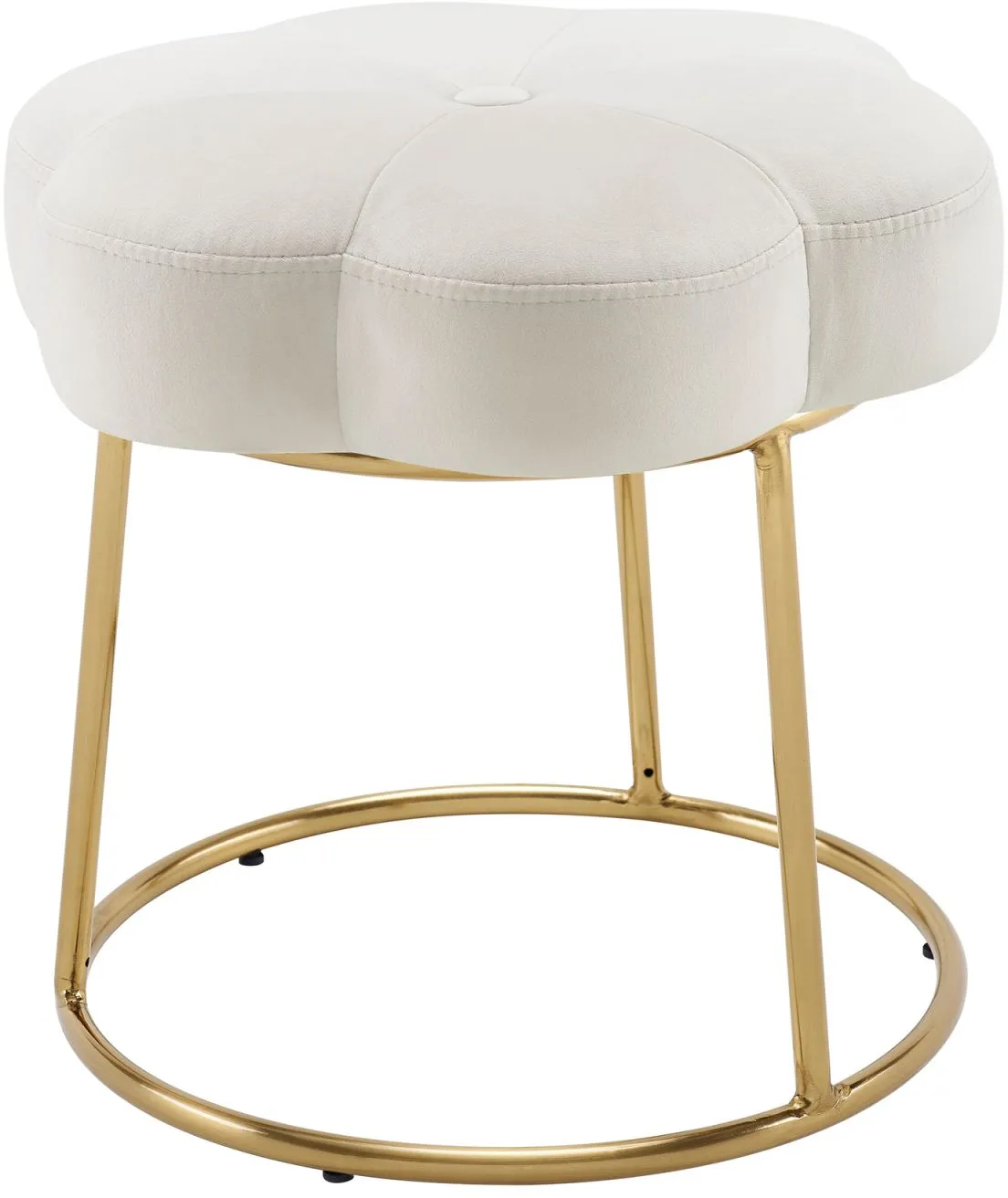 Flower White Vanity Stool
