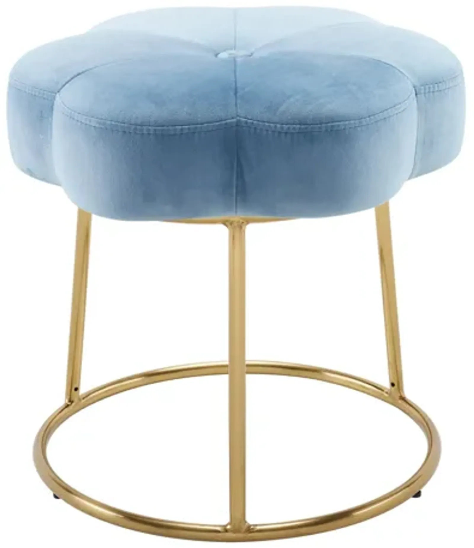 Flower Blue Vanity Stool