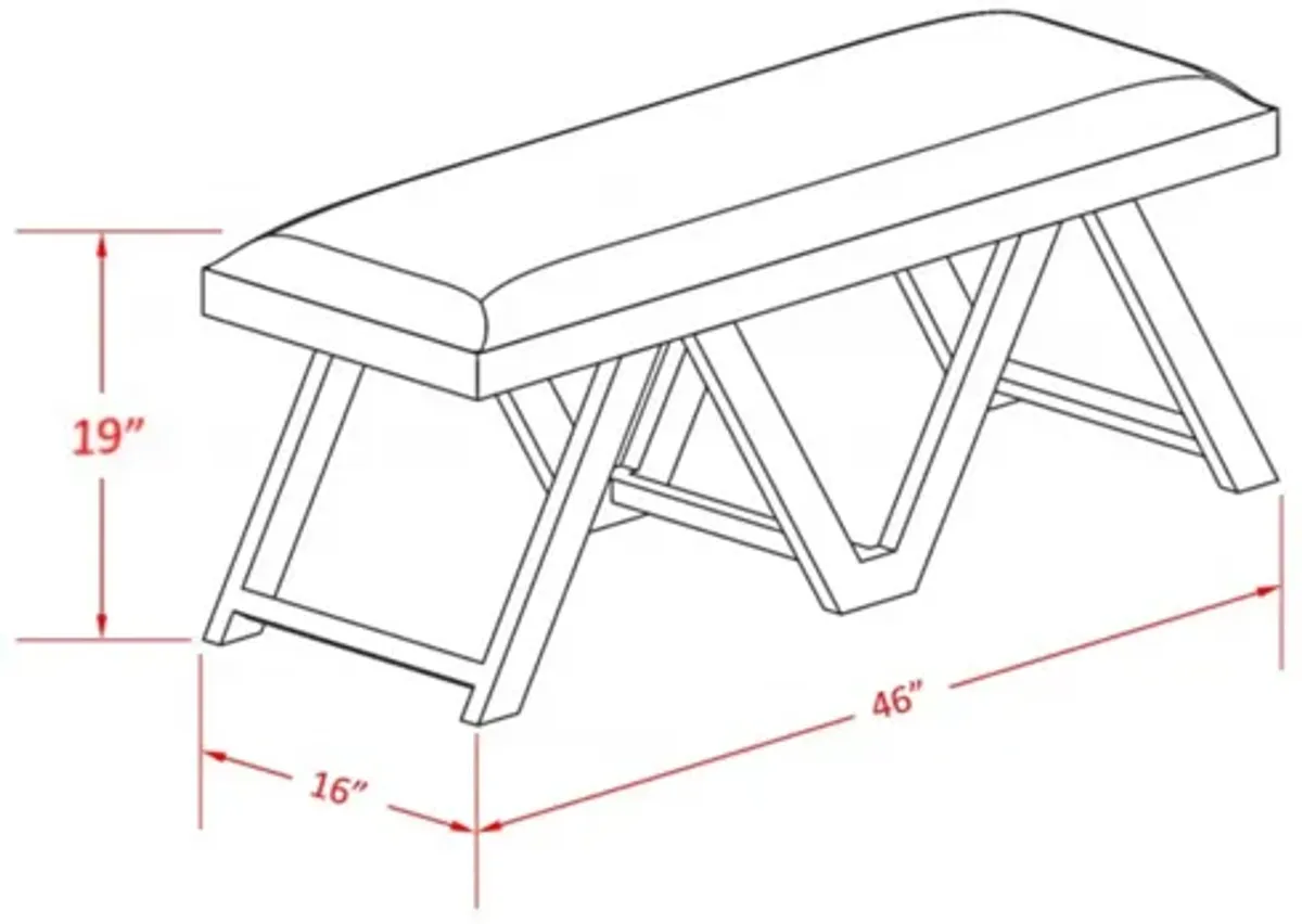 Benicio Brown Upholstered Bench