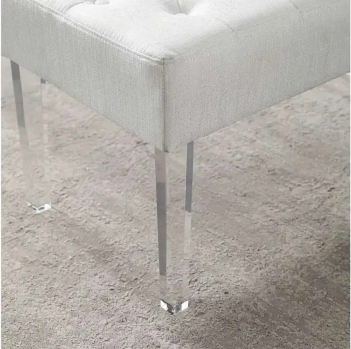 Ella White Acrylic Leg Bench