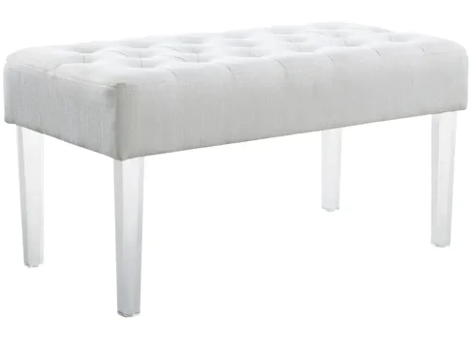 Ella White Acrylic Leg Bench