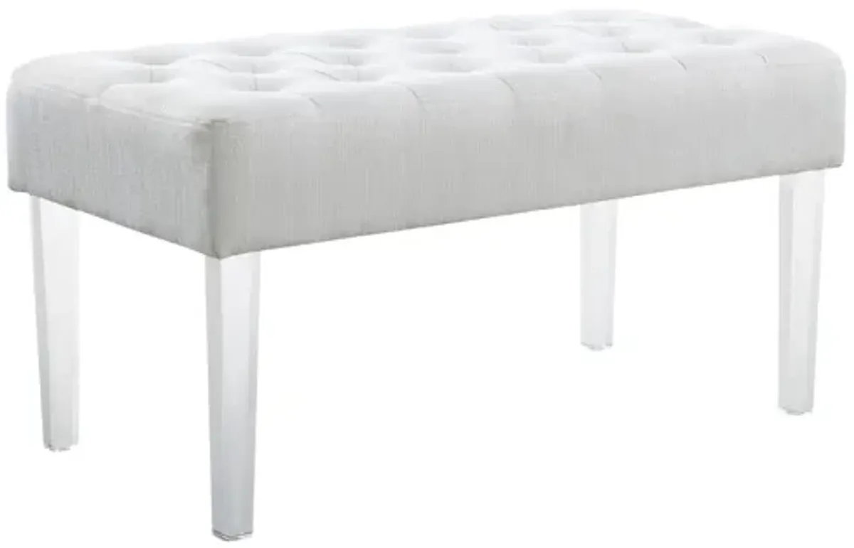 Ella White Acrylic Leg Bench