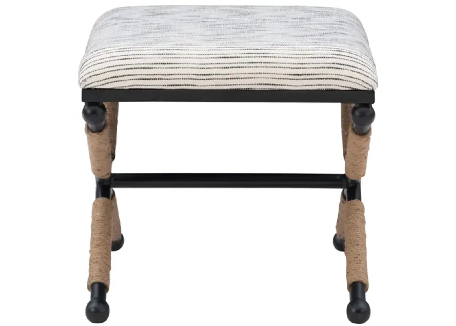 Campaign Striped Accent Stool