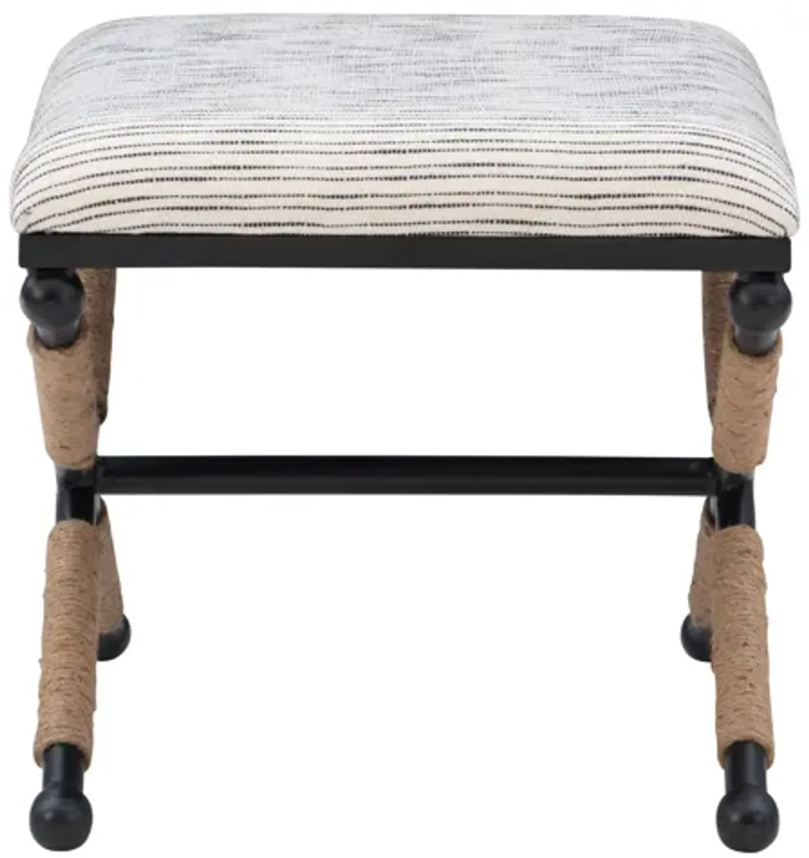 Campaign Striped Accent Stool