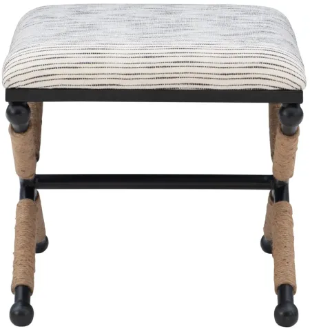 Campaign Striped Accent Stool